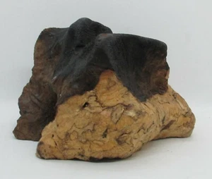 West Elm Abstract Wood Sculpture - Light & Dark Burl - Torched Charcoal Peaks - Picture 1 of 6
