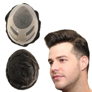 Mens Hair Replacement Skin Front Toupee Hairpiece Fine Mono Bond System #3 - Picture 1 of 9