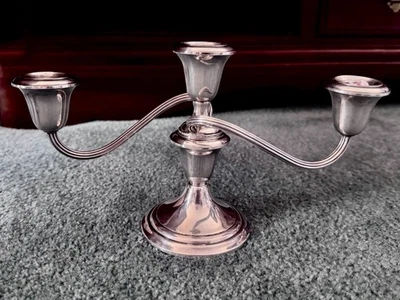 Vintage Sterling Silver Gorham 3-Light Candelabra set #661- 2pc - 6" - Image 1 of 3