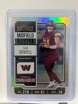 Sam Howell - 2023 Panini Contenders Midfield Game Ticket 45 /50 Silver Holo - Image 1 of 2