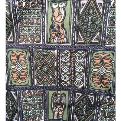 Vintage Y2K REYN SPOONER Hawaiian Traditionals Tiki ALOHA SHIRT Geometric Totems - Image 1 of 4