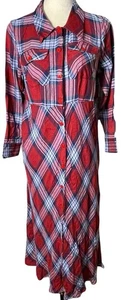 Vintage Anthony Richards kariertes langes Flanellkleid Kleid Gr. M (petite) Cottagecore - Bild 1 von 8