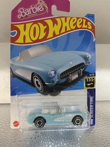 2021 Hot Wheels Screen Time Barbie Blue 1956 Corvette #183/250 - 9/10 - Picture 1 of 4