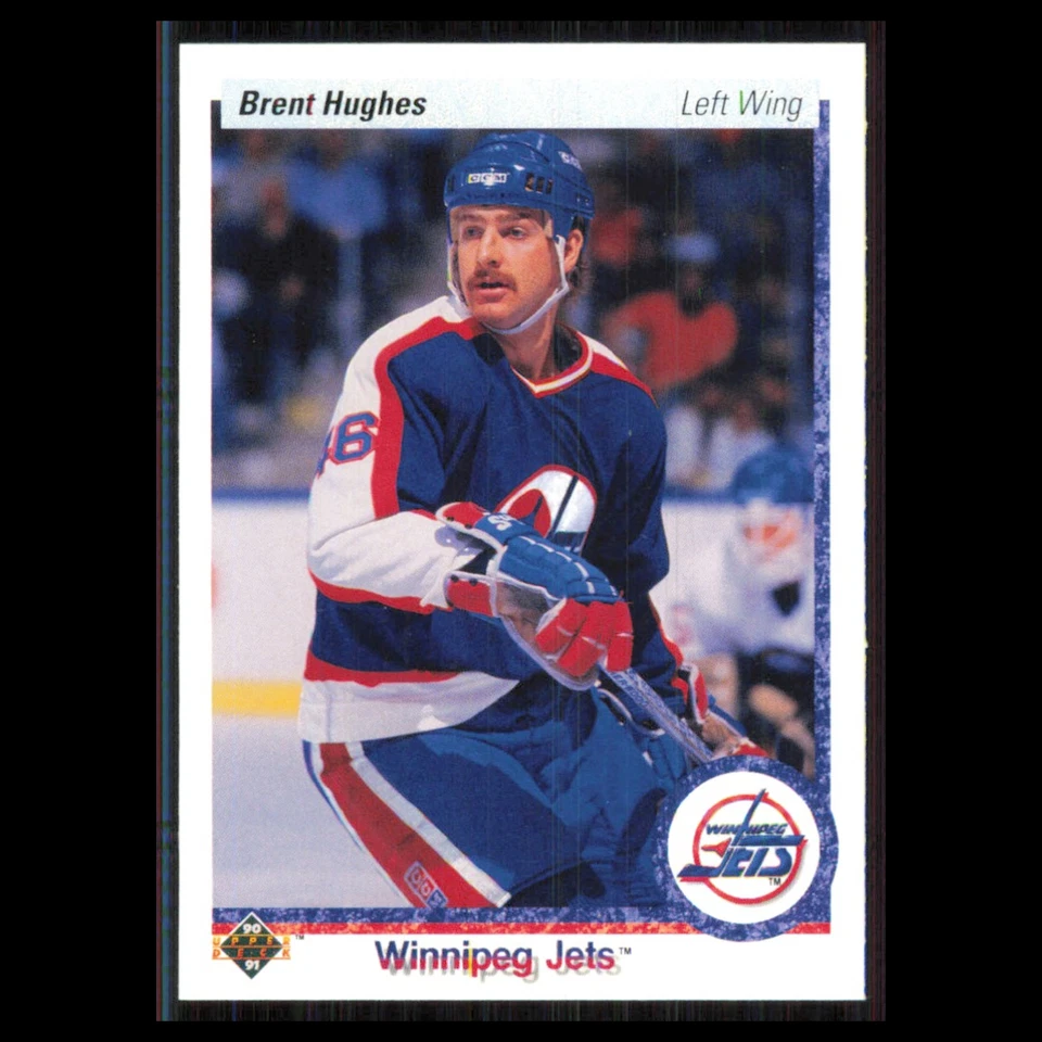 Brent Hughes Rookie #333 1990 Upper Deck Winnipeg Jets Hockey Card NHL NM - Image 1 of 3