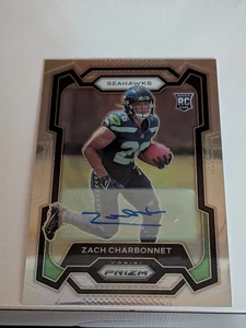 2023 Panini Prizm #392 Zach Charbonnet Rookie Auto Silver Seahawks, Extra Cards. - Bild 1 von 3