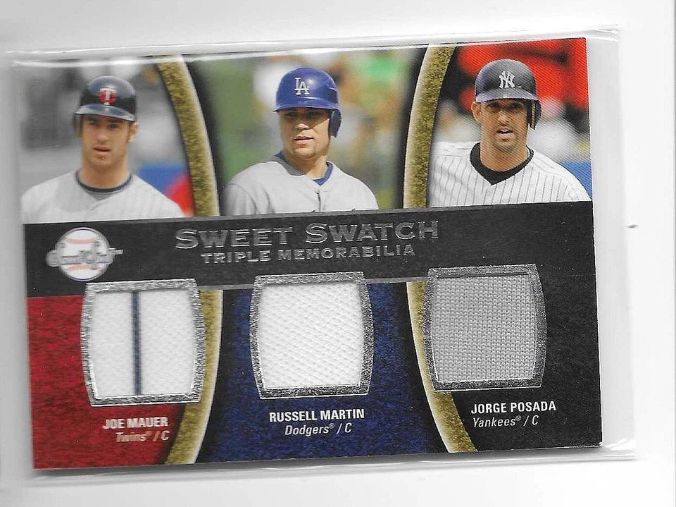 Sweet Spot Swatch Triple Relic 2008 Joe Mauer Russell Martin Jorge Posada Foto 1 de 1