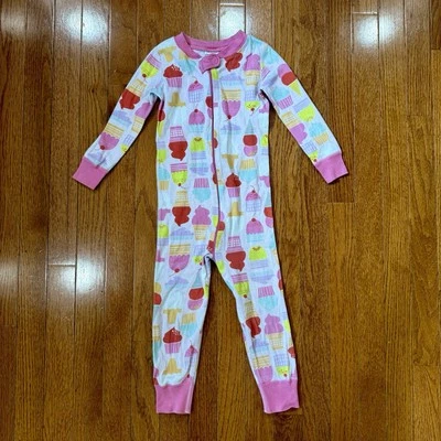 Hanna Andersson Pijama Dormir Niñas 90 3T Niño Pequeño Cremallera Algodón Orgánico Postre Foto 1 de 4