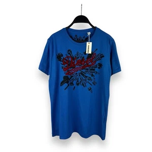 ¡NUEVO CON ETIQUETAS! Camiseta Diesel T-HORLEY-RS Calce Ajustado Terciopelo Logo Para Hombre Talla L - Imagen 1 de 13