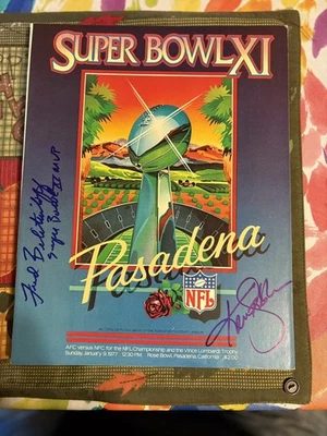 Ken Stabler Fred Biletnikoff Signed Super Bowl 11 Program 1977 - Image 1 of 3