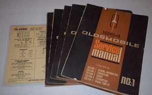 VINTAGE  1964 Oldsmobile Service Manual  5 Vol Set and reference sheet - Picture 1 of 11