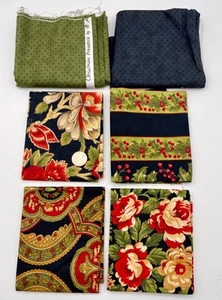 Moda April Cornell CHRISTMAS PRESENCE 6pc Fabric Bundle 1/2yd + 4 FQ + Lg Scrap - Picture 1 of 7