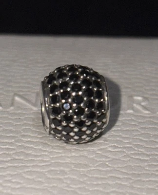 Подлинный Pandora черный Pave огни CZ и SS подвеска #791051NCK - Изображение 1 из 4