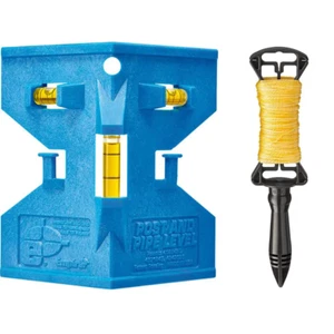 Post Level Tool with Gold Twisted Line 2 Pack 5 in Plastic Plumb Fence Deck Pipe - Picture 1 of 12