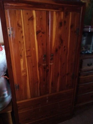 LARGE Rustic Antique Solid Red Cedar Wardrobe Closet,  - Image 1 of 4