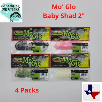 Bobby Garland Crappie Baits Mo Glo Baby Shad 2" 4 Packs of 18pcs - Image 1 of 4