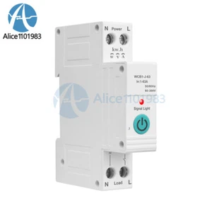 Tuya With Metering WIFI Smart Circuit Breaker Switch 1P 63A DIN Rail Smart Home - Picture 1 of 13
