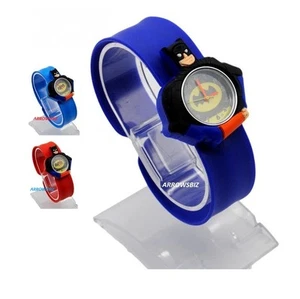 Kids 3D Batman Cartoon Novelty Watch Analog silicon slap strap UK Seller - Picture 1 of 4