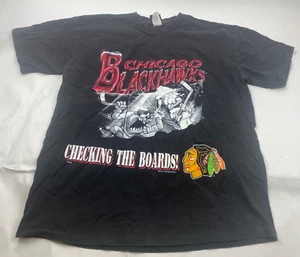 Vintage Chicago Blackhawks Taz Shirt Size XL Black Cartoon 90s NHL Signal Sport - Picture 1 of 6