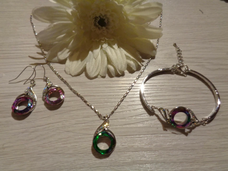 Schmuckset  "Kreise" Mehrfarbig Strass -  einzeln kaufbar!!! - Bild 1 von 1