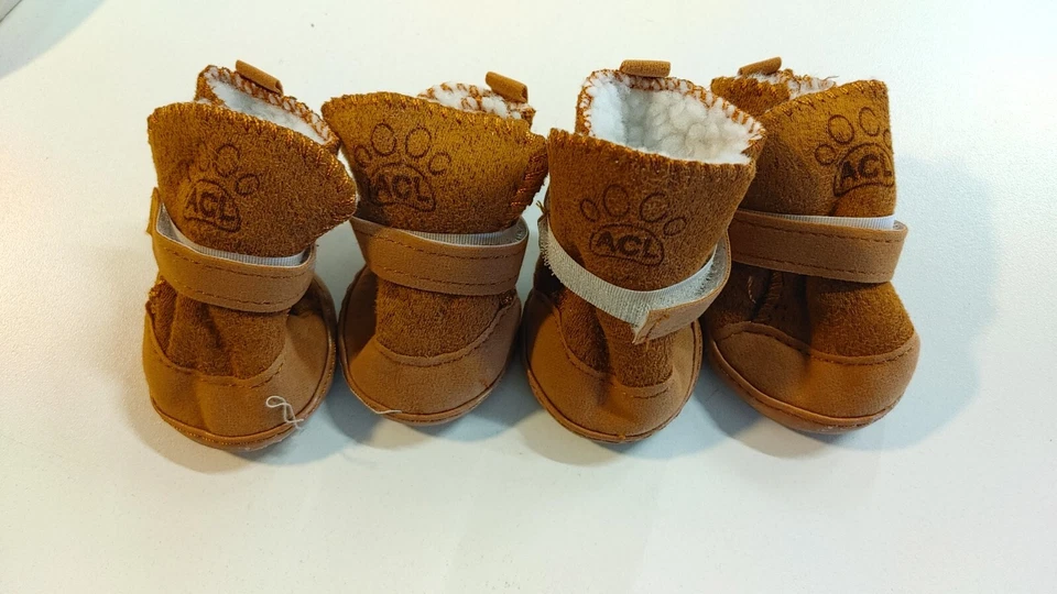 ACL Marrón Perro Botas Zapatos Talla Imitación Gamuza/Imitación Forradas Sherpa Foto 1 de 4