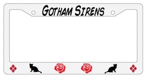 Gotham Sirens White Plastic License Plate Frame Auto - Imagen 1 de 1