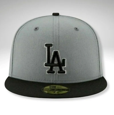 New Era MLB Basic 59fifty Los Angeles Dodgers Light Gray Black - Image 1 of 3