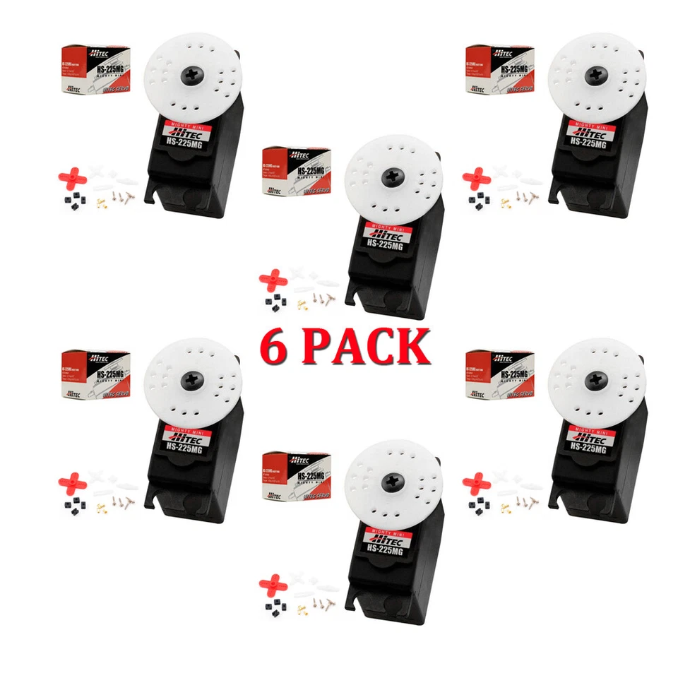 Hitec HS-225MG Mighty Mini Metal Gear BB Servo U 6-PACK HS225MG / HS225 / 225MG - Image 1 of 1