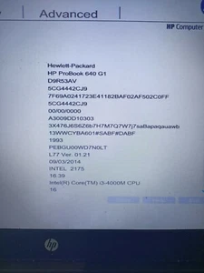 HP PROBOOK 640 G1 carte mère intel core i3-4000M CPU AVEC SON PROCESSEUR - Bild 1 von 6
