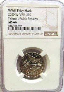 2020 W KANSAS TALLGRASS PRESERVE NGC MS66 V75 PRIVY QUARTER - Picture 1 of 3