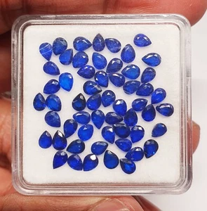 Lote de 41 piedras preciosas sueltas de espinela azul natural corte pera 3*4 mm 5 CT - Imagen 1 de 5