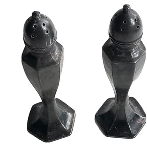 Vintage Silver Salt and Pepper Shakers 5 inches Tall - Picture 1 of 7