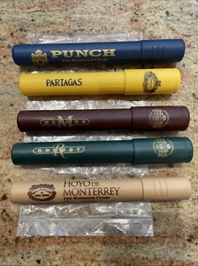 Cigar Tubes Lot Of 5 Empty Hard Plastic Macanudo Partagas Punch Hoyo DeMonterrey - Picture 1 of 7