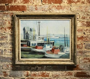 John Earle Coolidge - Boats at the LA Harbor 1935 - Oil painting  - Picture 1 of 7
