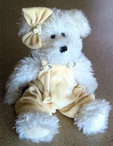 Body's Bears Beta Sigma Phi White Teddy Bear w/ Yellow Jumpsuit & Roses 15Inch - Picture 1 of 13