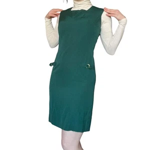 Abito tubino vintage anni 60 Minx Modes verde smeraldo mod go go mini shift XS/S - Foto 1 di 7