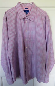 Egara Men Dress Shirt Button Down Size XXL Pink Light Blue Check Preppy Non-Iron - Picture 1 of 10