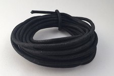 5 Yards of Round Wax Cotton Cord - Black 3mm (01)