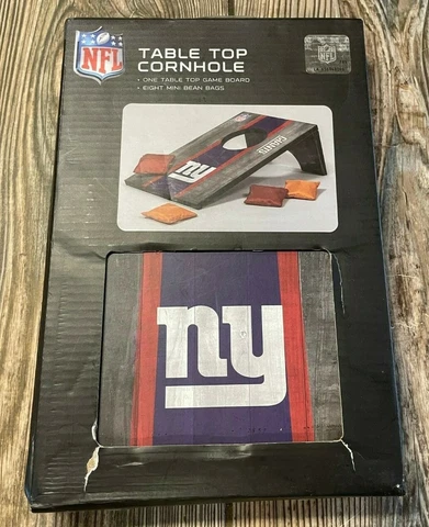 New in Box New York Giants Neat Table Top Cornhole Game Mini Board & 8 Bean Bags Cover