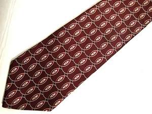 Geoffrey Beene Mens Necktie Tie Burgundy Red Beige Geometric 56" Short - Picture 1 of 4