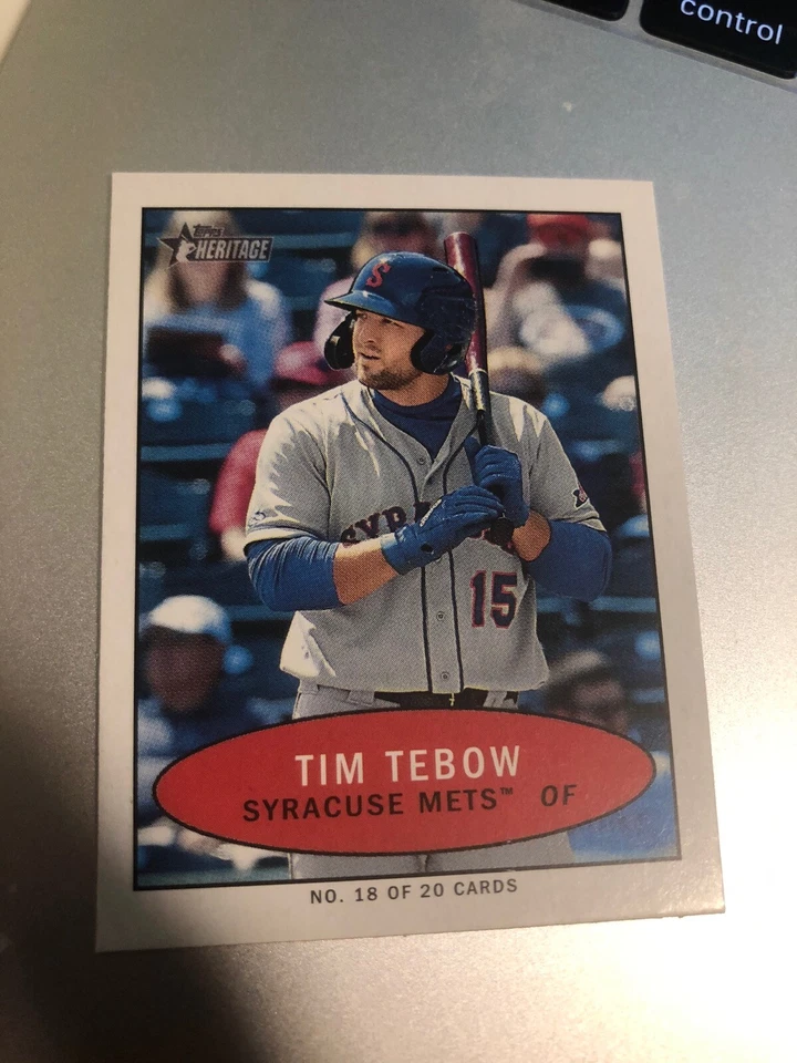 2020 Topps Heritage Minor League Bazooka Minis Tim Tebow Mets 18 - Image 1 of 1