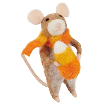 Primitives by Kathy Halloween Candy Corn Mouse Felt Critter Ornament Gift Decor