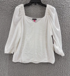 Vince Camuto Three-Quarter Puff Sleeve Top Women's XS New Ivory Pullover Style - Picture 1 of 12