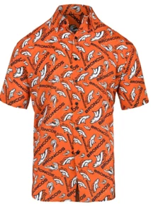 NFL Team Apparel Men's Medium Denver Broncos Short Sleeve Button Down Shirt - Picture 1 of 6