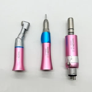 2 Holes Dental 1:1 Low Speed Handpiece Kit EX-203C Contra Angle Air Motor Pink - Picture 1 of 10