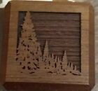 Lasercraft Pocket Tape Measure Forest Trees Engraving Walnut in Box