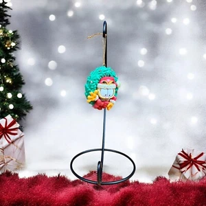 Garfield 1996 PAWS Christbaumschmuck - Weihnachtskranz mit Glitzerborte - Bild 1 von 8