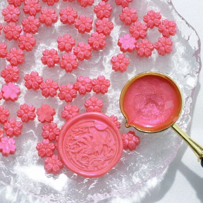 270 peças contas de vedação de cera Sakura para selo de cera, contas de vedação de cera de flor de cerejeira - Imagem 1 de 4