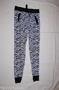 Girls Knit Pants BLACK WHITE ZEBRA STRIPE Casual XS 4-5 S 6-6X M 7-8 L 10-12 - Picture 1 of 1
