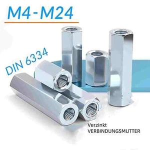 Distanzmutter Verzinkt Verbindungsmuttern Muffe Gewindehülsen Langmutter - Bild 1 von 56