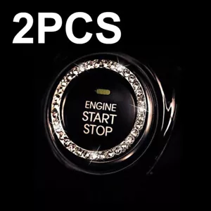 2PCS Fashion Car SUV Button Start Switch Ring Bling Rhinestone Decor Accessories - Picture 1 of 9